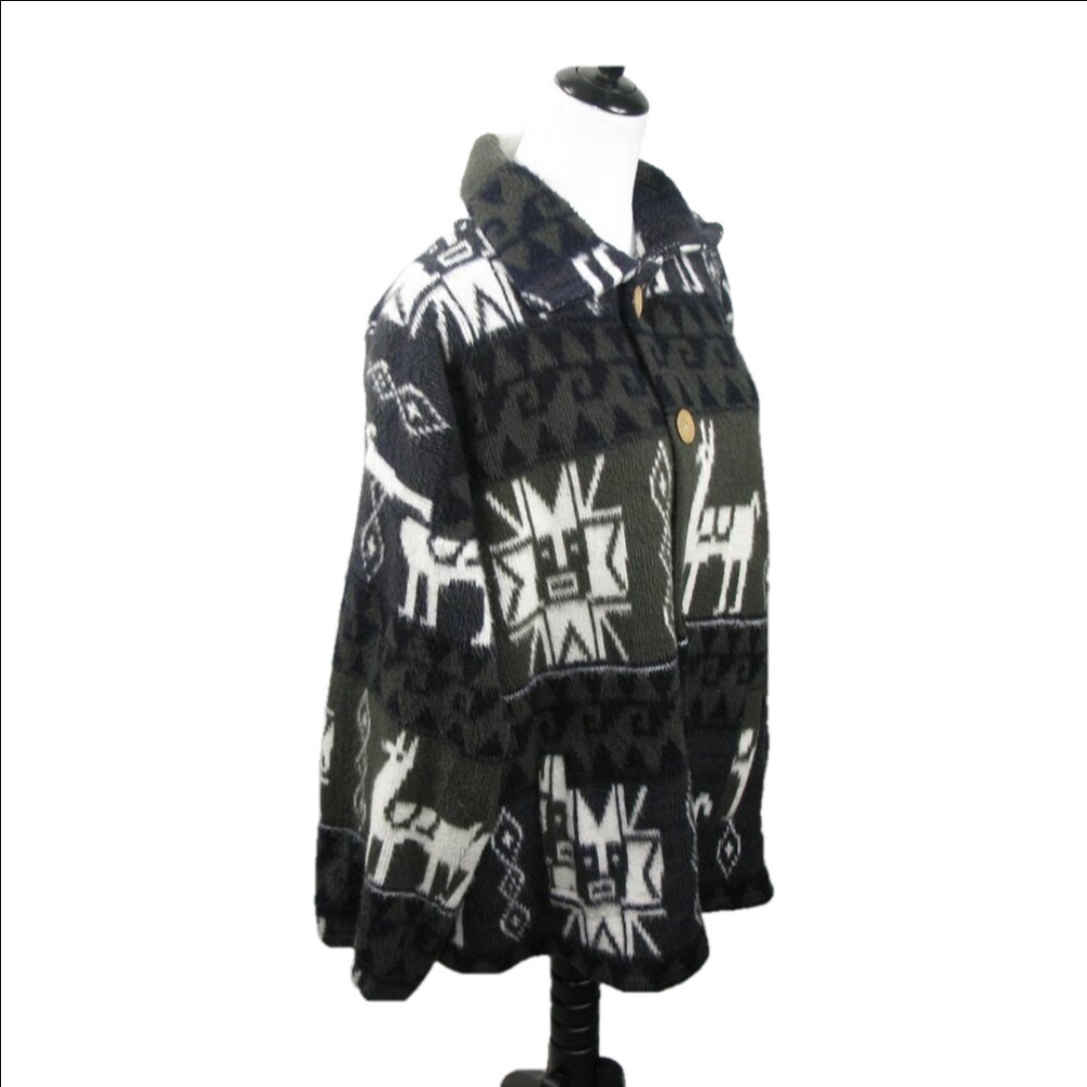 Llama Print Unbranded Button Front Cardigan/Shack… - image 5